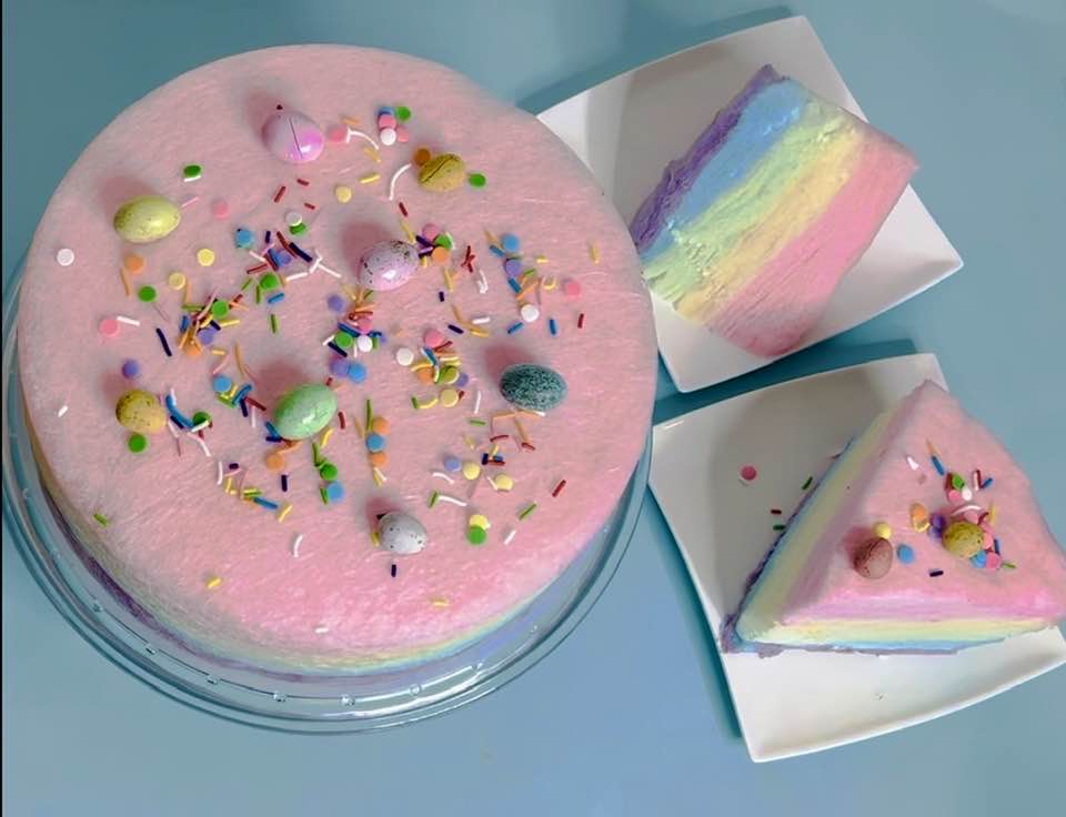 Rainbow Fairy Floss Easter Cake
