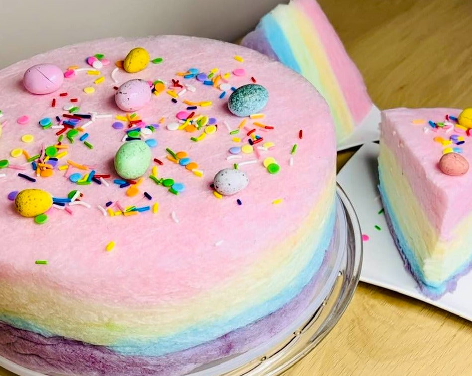 Rainbow Fairy Floss Easter Cake