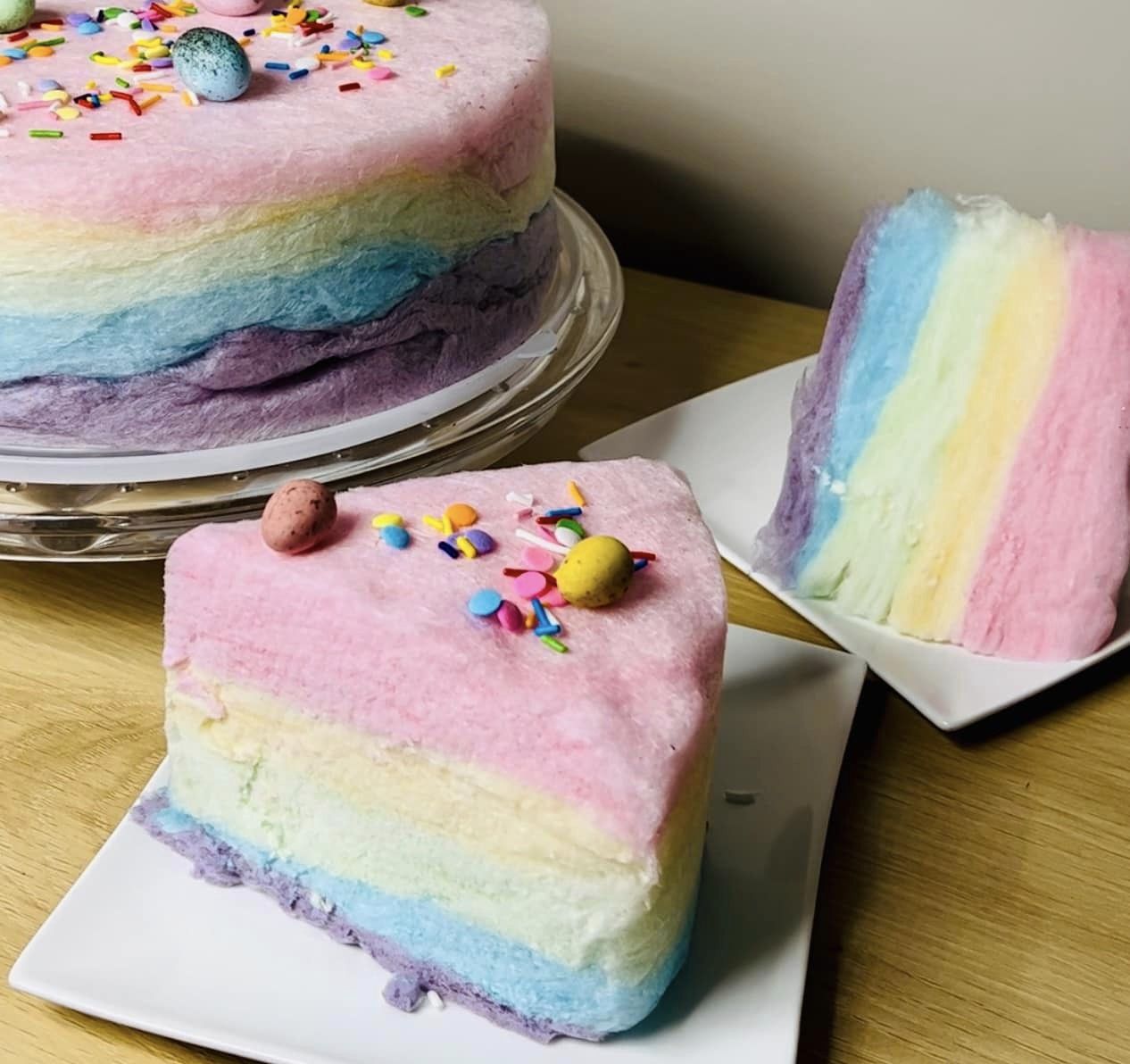 Rainbow Fairy Floss Easter Cake