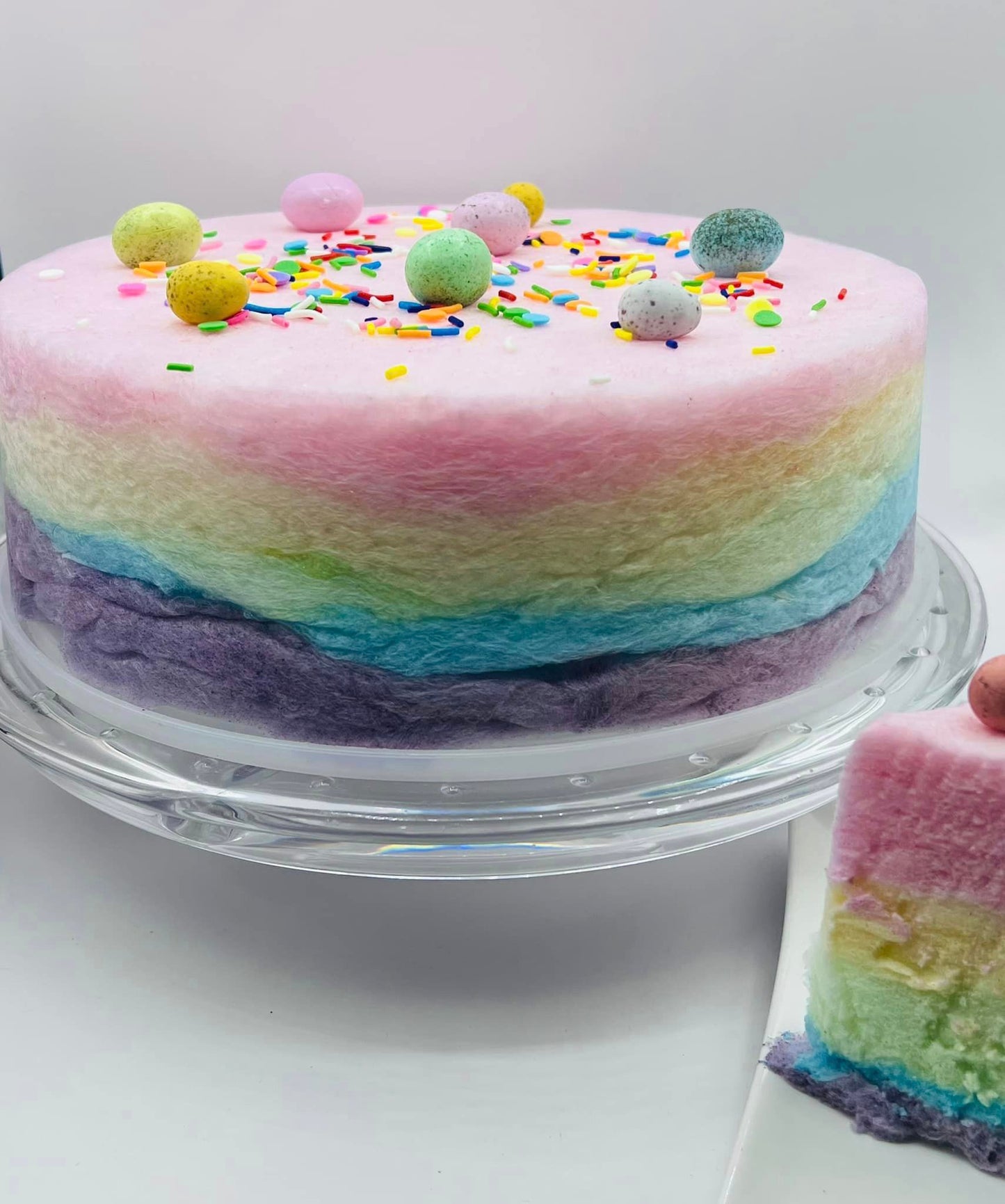 Rainbow Fairy Floss Easter Cake